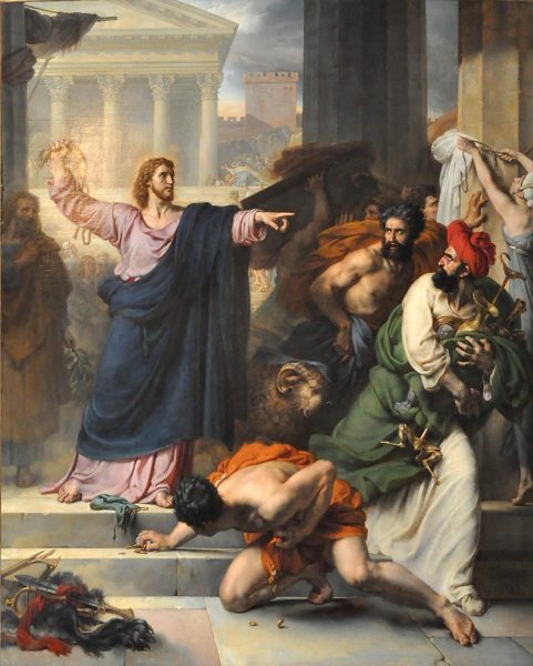 “Le Christ chassant les marchands du temple,” by Antoine Jean-Baptiste Thomas