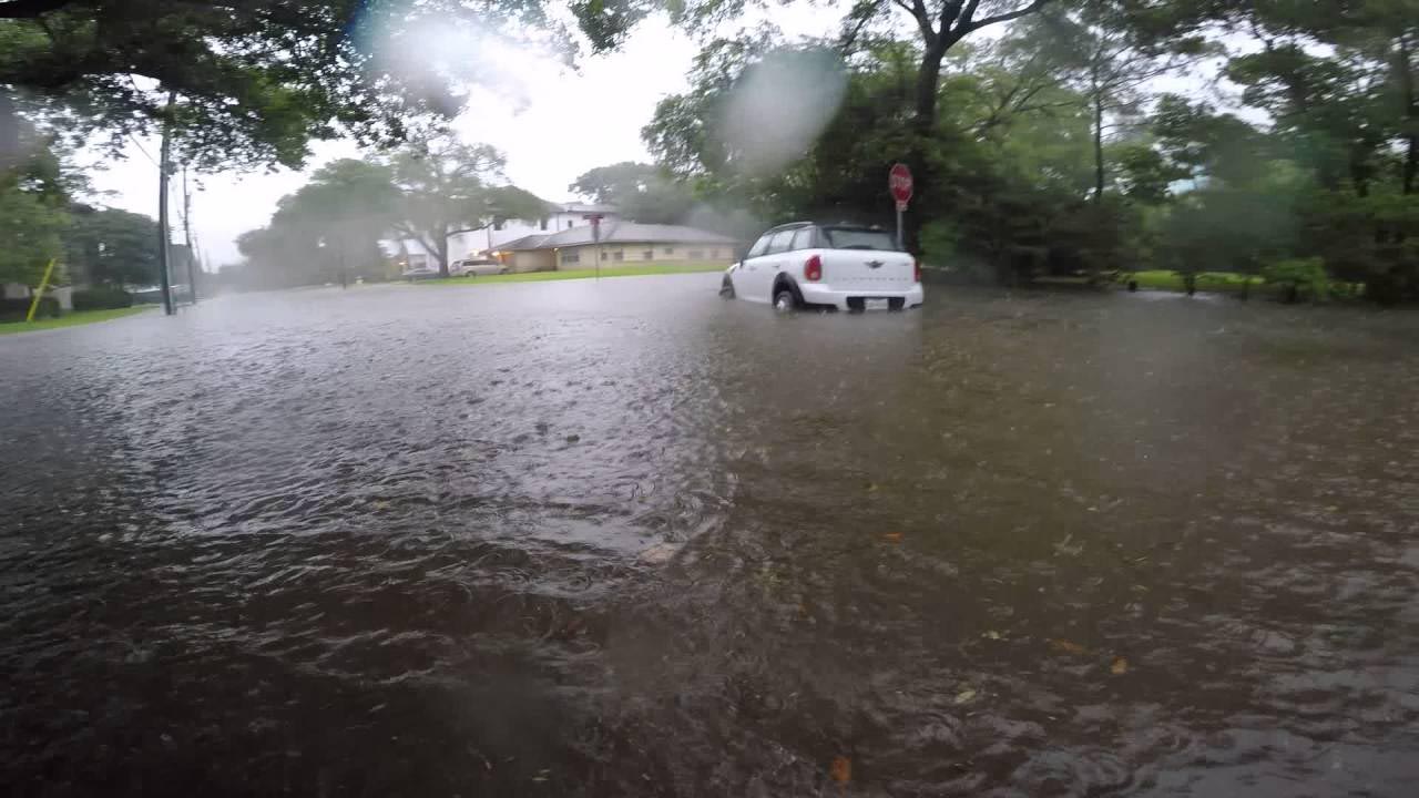 Flooding in Bellaire, Texas, part of the Houston metroplex. (Photo/via youtube)