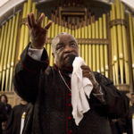 Reverend John Foster gives a sermon at the Big Bethel AME Church in the Sweet Auburn neighborhood of Atlanta