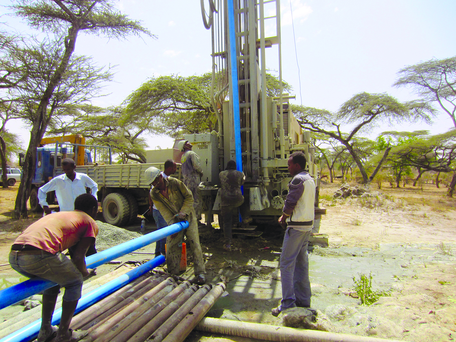 Workers drill for water in Africa, where Johns Creek Baptist Church of Alpharetta, Ga., is heavily involved in healthy water ministries. (Photo/CBF)