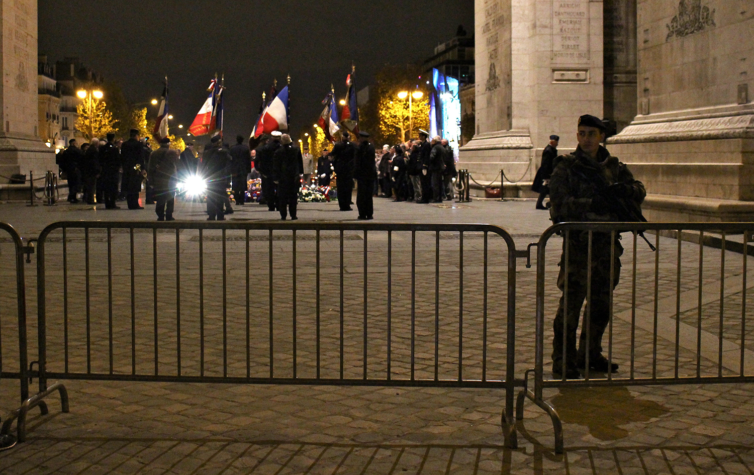 Parisians gather for a memorial the day following the Nov. 13, 2015 terror attacks. (Photo/Olivia Gambelin)